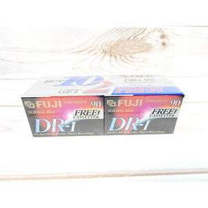 FUJI 90 Min Audio Cassette Tapes DR-I Type I Normal Bias w/ Case SEALED 12 Pack